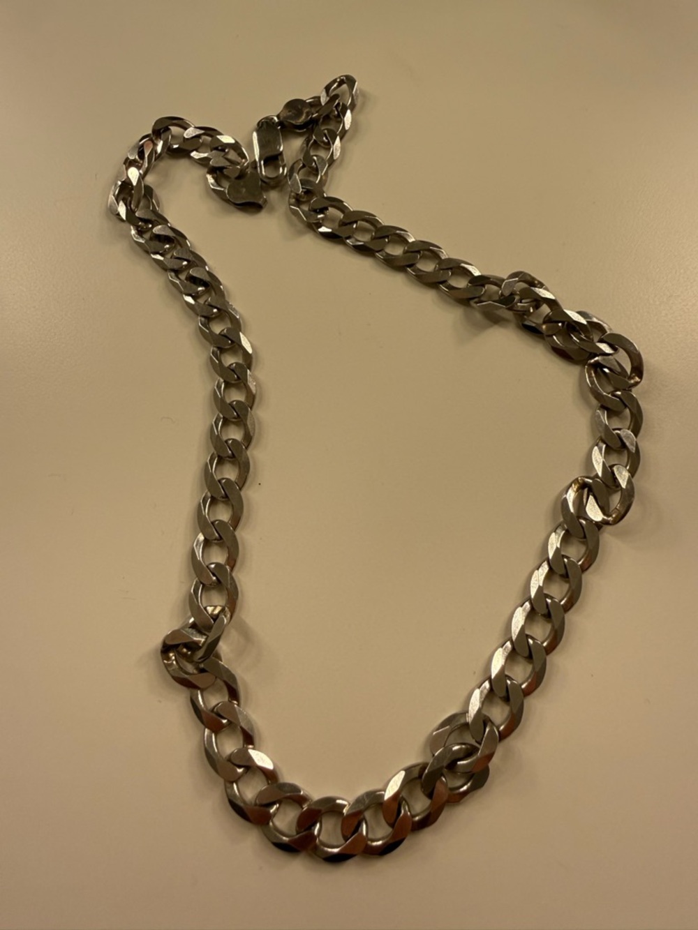 Men's Silver Cuban Link Chain Necklace - Stainless Look